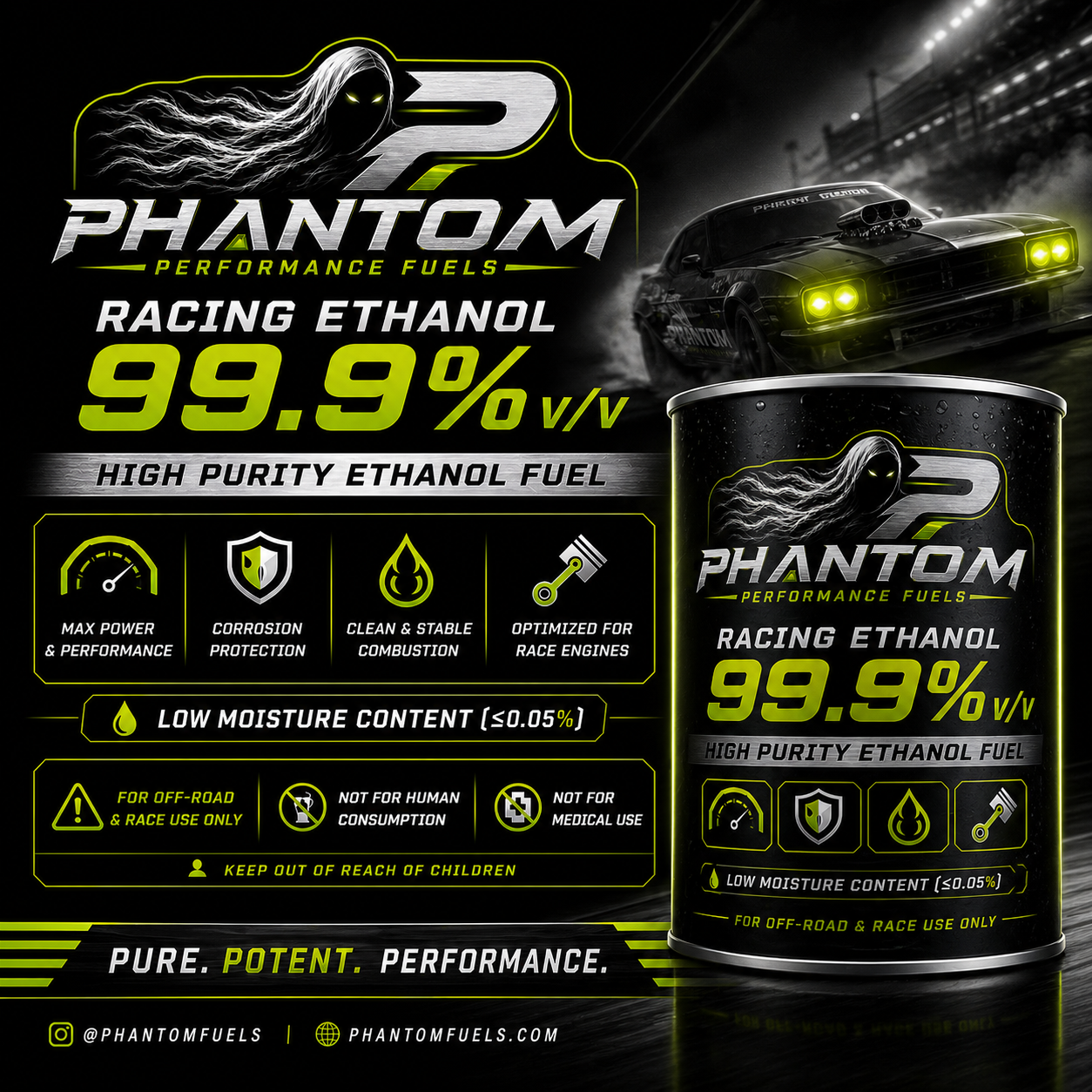 PHANTOM E99 – 99.9% Racing Ethanol (20L)